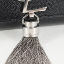 SAINT LAURENT Chain Shoulder Bag Leather Black Silver Auth 121273M-9