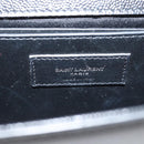 SAINT LAURENT Chain Shoulder Bag Leather Black Silver Auth 121273M-23