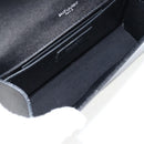 SAINT LAURENT Chain Shoulder Bag Leather Black Silver Auth 121273M-10