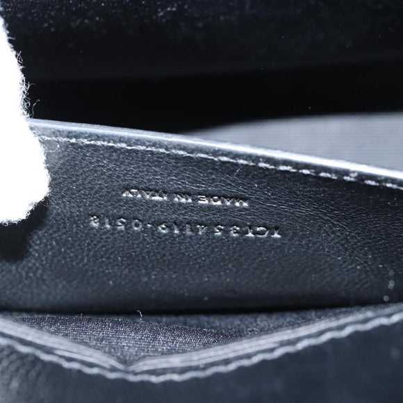 SAINT LAURENT Chain Shoulder Bag Leather Black Silver Auth 121273M