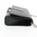 SAINT LAURENT Chain Shoulder Bag Leather Black Silver Auth 121273M-4