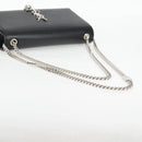 SAINT LAURENT Chain Shoulder Bag Leather Black Silver Auth 121273M-7