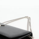 SAINT LAURENT Chain Shoulder Bag Leather Black Silver Auth 121273M-14