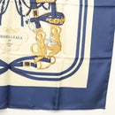 HERMES Carre 90 Scarf ""BRIDES de GALA"" Silk Blue Auth 121275-10