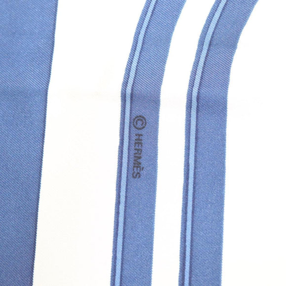HERMES Carre 90 Scarf ""BRIDES de GALA"" Silk Blue Auth 121275
