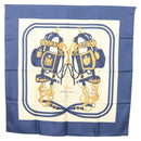 HERMES Carre 90 Scarf ""BRIDES de GALA"" Silk Blue Auth 121275-1