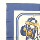 HERMES Carre 90 Scarf ""BRIDES de GALA"" Silk Blue Auth 121275-2