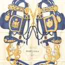 HERMES Carre 90 Scarf ""BRIDES de GALA"" Silk Blue Auth 121275-6