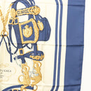 HERMES Carre 90 Scarf ""BRIDES de GALA"" Silk Blue Auth 121275-7