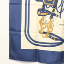 HERMES Carre 90 Scarf ""BRIDES de GALA"" Silk Blue Auth 121275-8