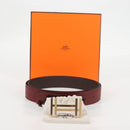 HERMES Constance Belt Leather 48"" Wine Red Auth 121287M-11