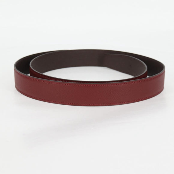 HERMES Constance Belt Leather 48"" Wine Red Auth 121287M
