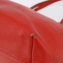 Salvatore Ferragamo Tote Bag Leather Red Gold Auth 121300-10