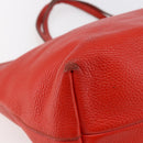 Salvatore Ferragamo Tote Bag Leather Red Gold Auth 121300-11