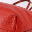 Salvatore Ferragamo Tote Bag Leather Red Gold Auth 121300-12