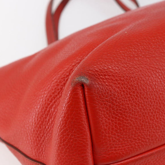 Salvatore Ferragamo Tote Bag Leather Red Gold Auth 121300