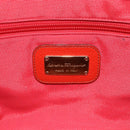 Salvatore Ferragamo Tote Bag Leather Red Gold Auth 121300-16