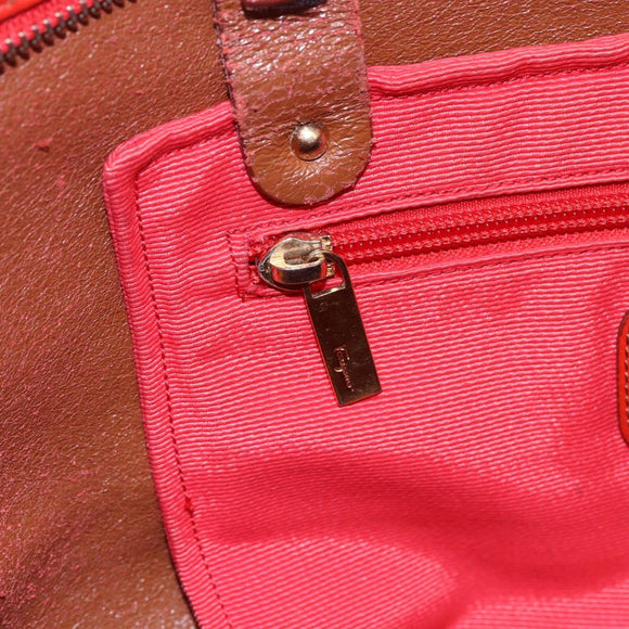 Salvatore Ferragamo Tote Bag Leather Red Gold Auth 121300