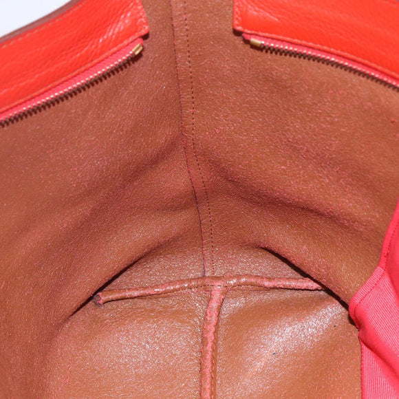 Salvatore Ferragamo Tote Bag Leather Red Gold Auth 121300