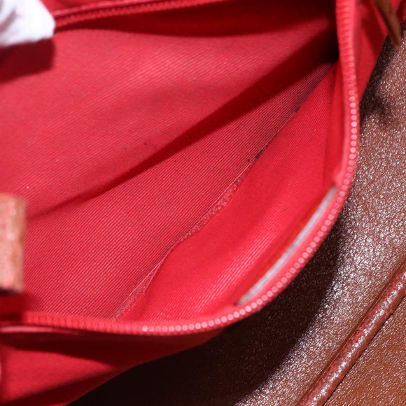 Salvatore Ferragamo Tote Bag Leather Red Gold Auth 121300