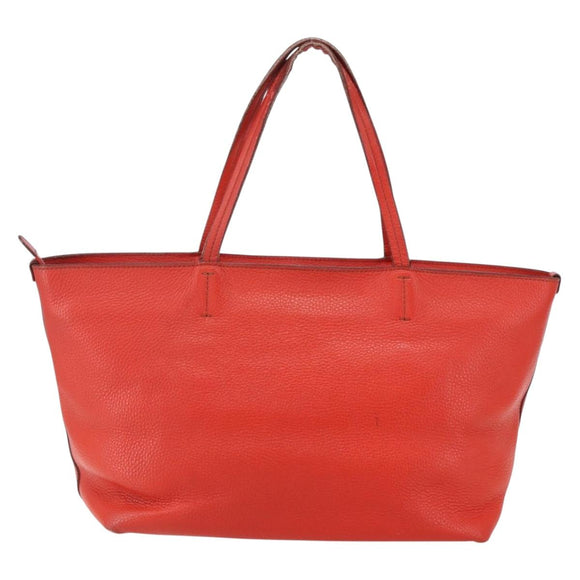 Salvatore Ferragamo Tote Bag Leather Red Gold Auth 121300