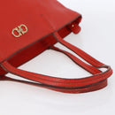 Salvatore Ferragamo Tote Bag Leather Red Gold Auth 121300-7