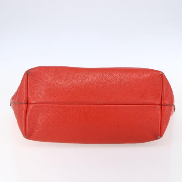 Salvatore Ferragamo Tote Bag Leather Red Gold Auth 121300