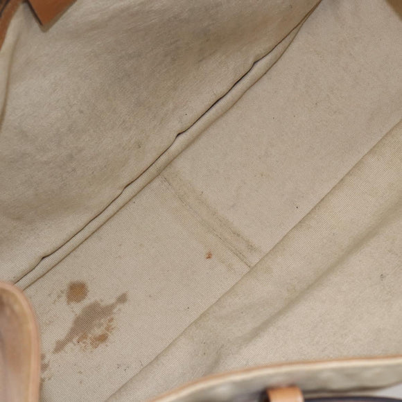 GUCCI Shoulder Bag Canvas Leather Beige Brown 109133 Auth 121302