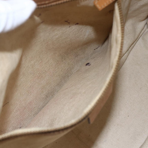 GUCCI Shoulder Bag Canvas Leather Beige Brown 109133 Auth 121302
