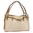 GUCCI Shoulder Bag Canvas Leather Beige Brown 109133 Auth 121302-1