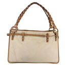 GUCCI Shoulder Bag Canvas Leather Beige Brown 109133 Auth 121302-2