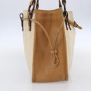 GUCCI Shoulder Bag Canvas Leather Beige Brown 109133 Auth 121302-12