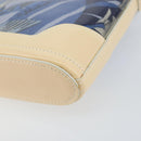 Salvatore Ferragamo Shoulder Bag Enamel Cream Blue Auth 121303-15