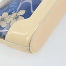 Salvatore Ferragamo Shoulder Bag Enamel Cream Blue Auth 121303-16