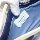 Salvatore Ferragamo Shoulder Bag Enamel Cream Blue Auth 121303-12