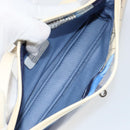 Salvatore Ferragamo Shoulder Bag Enamel Cream Blue Auth 121303-11