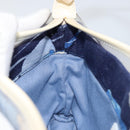 Salvatore Ferragamo Shoulder Bag Enamel Cream Blue Auth 121303-18