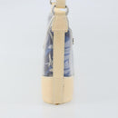 Salvatore Ferragamo Shoulder Bag Enamel Cream Blue Auth 121303-4