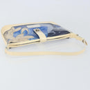 Salvatore Ferragamo Shoulder Bag Enamel Cream Blue Auth 121303-7