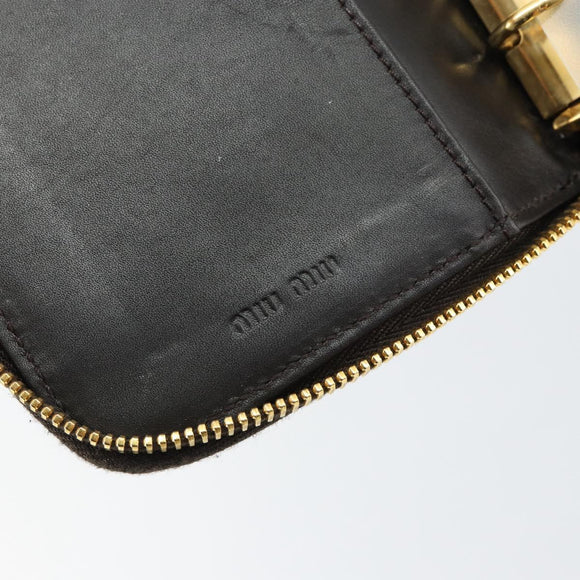 Miu Miu Day Planner Cover Leather Embossed Cream Auth 121305