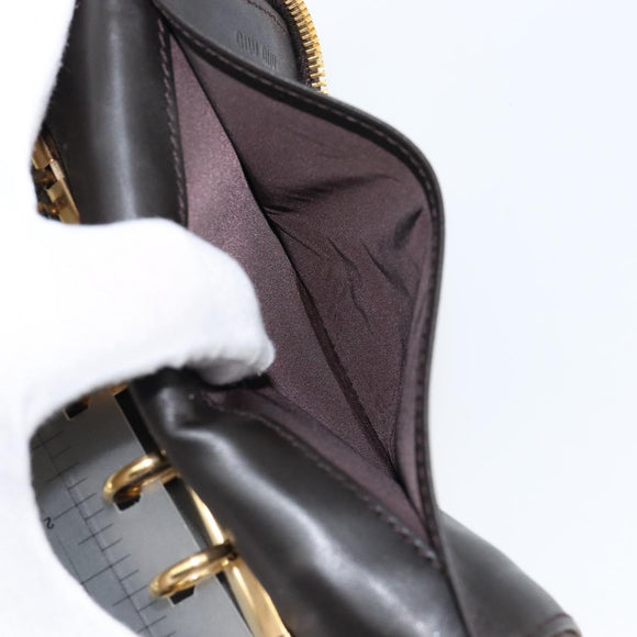 Miu Miu Day Planner Cover Leather Embossed Cream Auth 121305