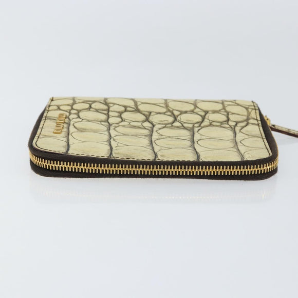 Miu Miu Day Planner Cover Leather Embossed Cream Auth 121305