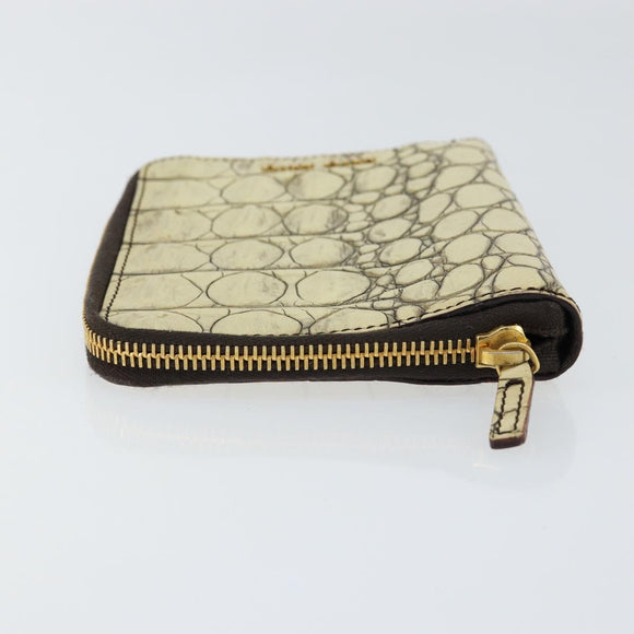 Miu Miu Day Planner Cover Leather Embossed Cream Auth 121305