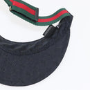 GUCCI GG Canvas Web Sherry Line Sun Visor S Black Red Auth 121306-11