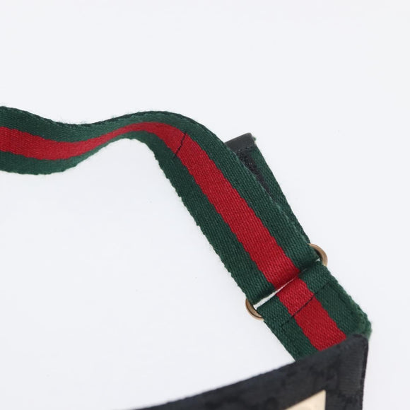 GUCCI GG Canvas Web Sherry Line Sun Visor S Black Red Auth 121306