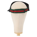 GUCCI GG Canvas Web Sherry Line Sun Visor S Black Red Auth 121306-2