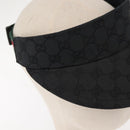 GUCCI GG Canvas Web Sherry Line Sun Visor S Black Red Auth 121306-5