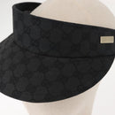 GUCCI GG Canvas Web Sherry Line Sun Visor S Black Red Auth 121306-6