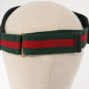 GUCCI GG Canvas Web Sherry Line Sun Visor S Black Red Auth 121306-8