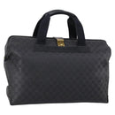 GUCCI GG Canvas Boston Bag Black Gold Auth 121312-1
